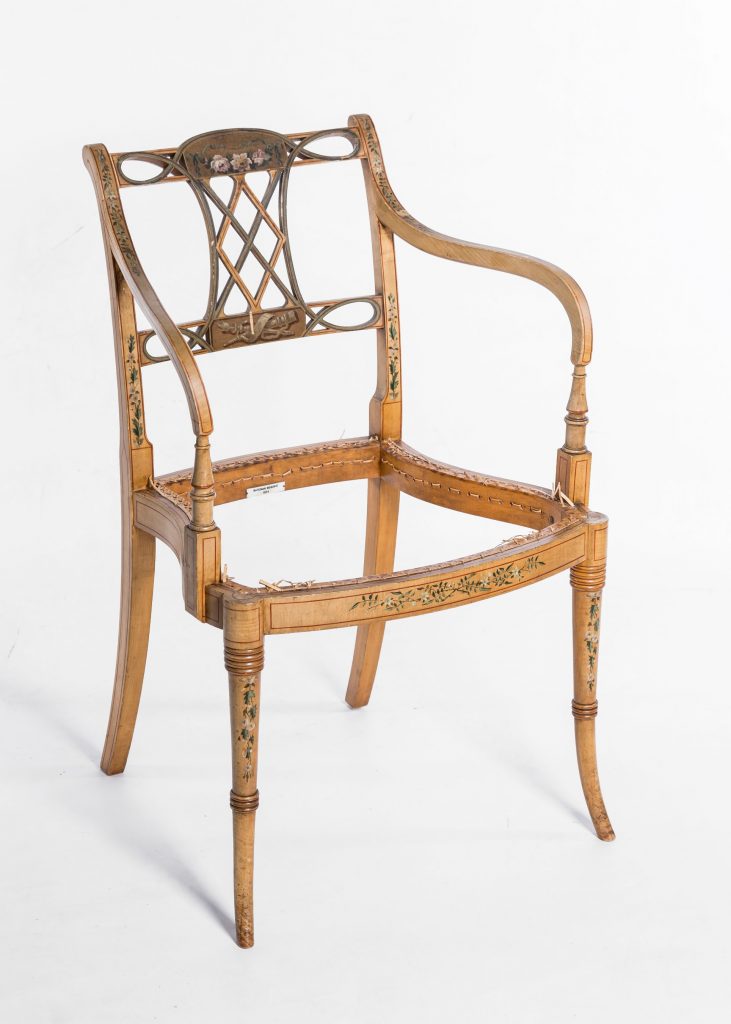 Fine hand painted satinwood chair